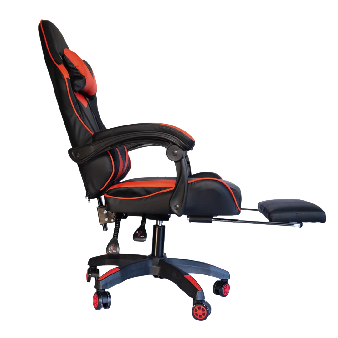 Silla Gamer SiGamers Reclinable Ergonomica con Reposapiés Color Rojo