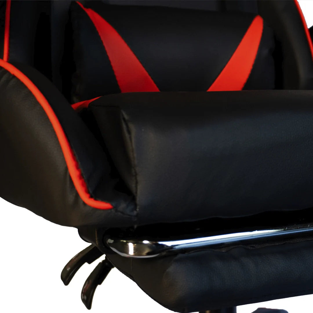 Silla Gamer SiGamers Reclinable Ergonomica con Reposapiés Color Rojo