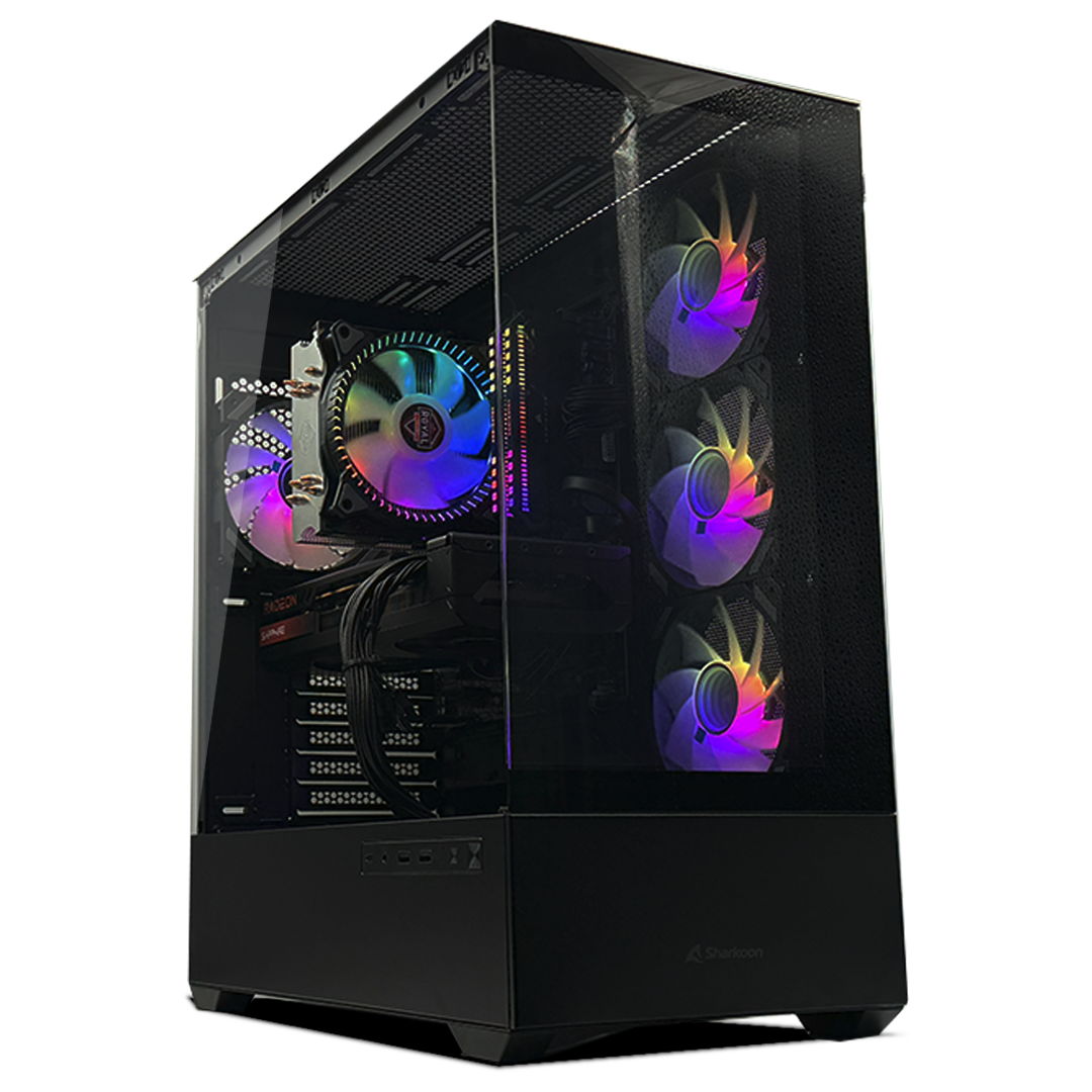 Computadora Gamer Invictus PC Power-045, AMD Ryzen 5 9600X , Radeon RX 7800XT, 32GB DDR5 RAM, 1TB SSD M.2 + 2TB HDD, Windows 11 PRO, Negro