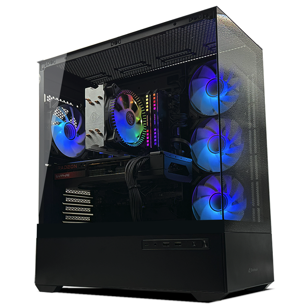 Computadora Gamer Invictus PC Power-046, AMD Ryzen 7 9700X , Radeon RX 7800XT, 32GB DDR5 RAM, 1TB SSD M.2 + 2TB HDD, Windows 11 PRO, Negro