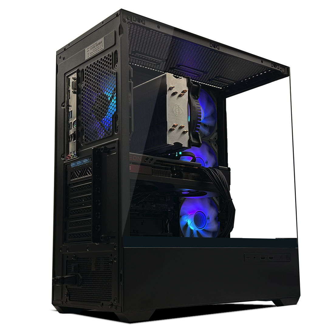 Computadora Gamer Invictus PC Power-046, AMD Ryzen 7 9700X , Radeon RX 7800XT, 32GB DDR5 RAM, 1TB SSD M.2 + 2TB HDD, Windows 11 PRO, Negro