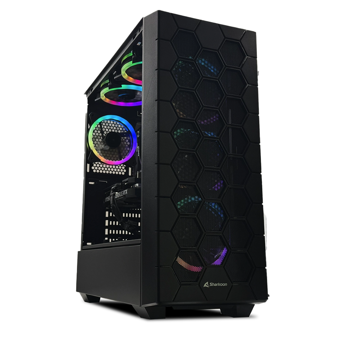 Computadora Gamer Invictus PC Power-079, AMD Ryzen 5 9600X 5.40GHz, 32GB DDR5 RAM, 500GB M.2 SSD + 2TB HDD, GeForce RTX 4060, Wi-Fi, Windows 11, Negro