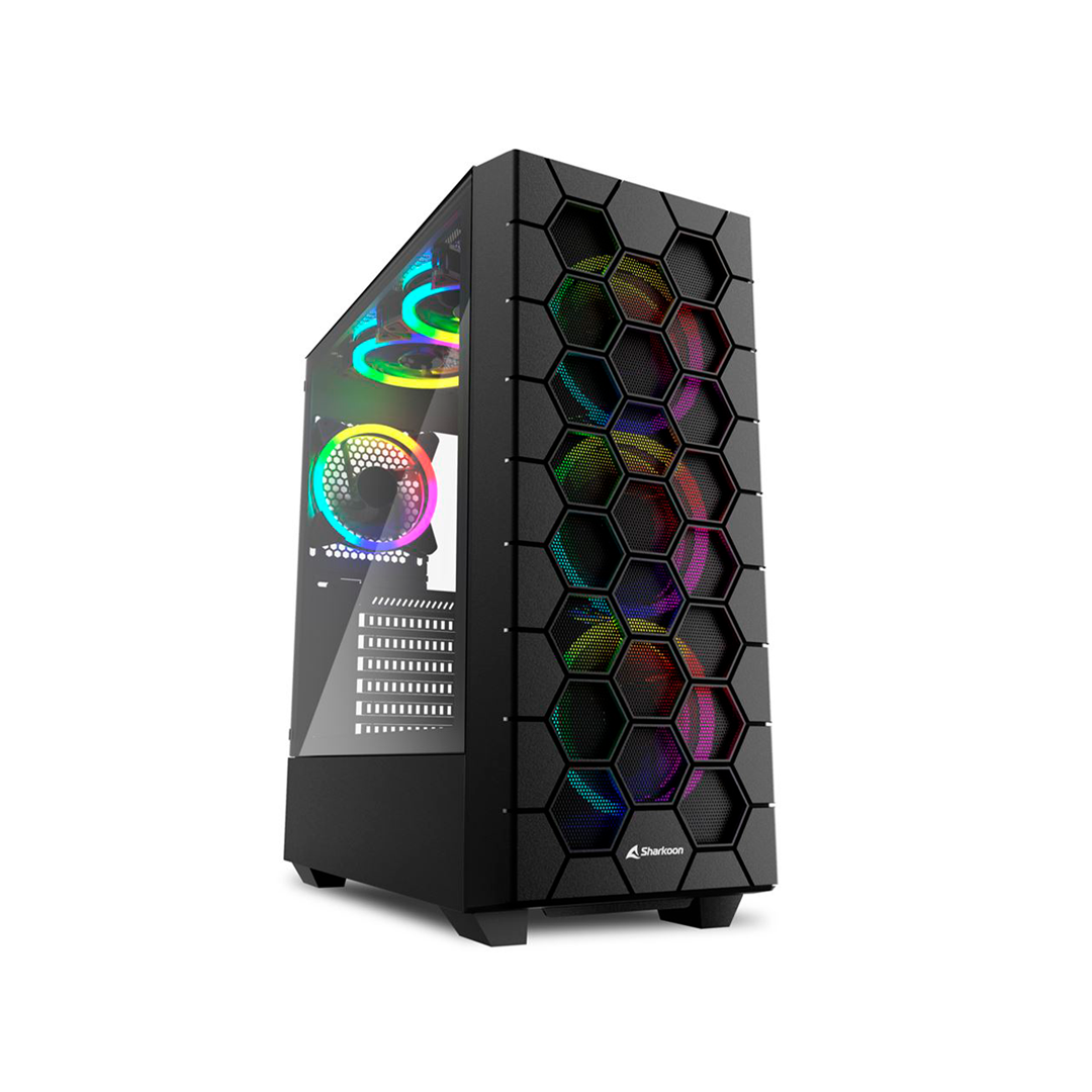 Gabinete  Sharkoon RGB HEX bk ATX