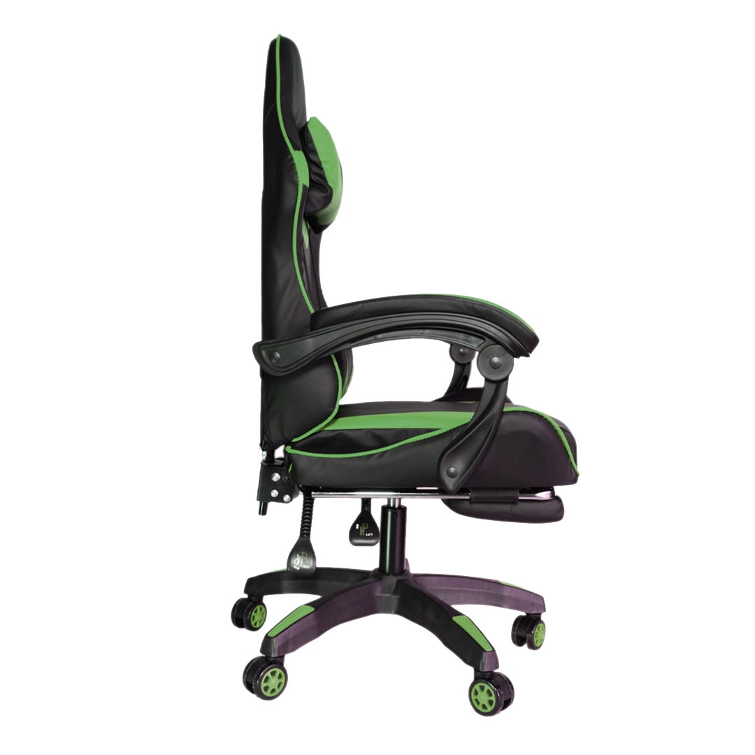 Silla Gamer SiGamers Reclinable Ergonomica con Reposapiés Color Verde