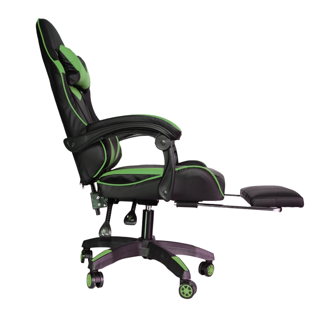 Silla Gamer SiGamers Reclinable Ergonomica con Reposapiés Color Verde