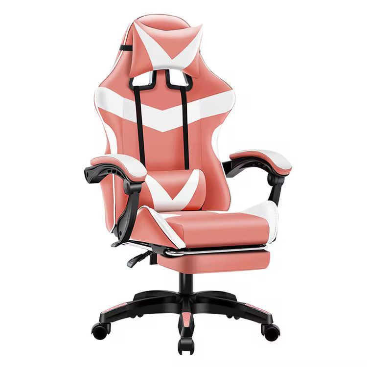 Silla Gamer SiGamers Reclinable Ergonomica con Reposapiés Color Rosa