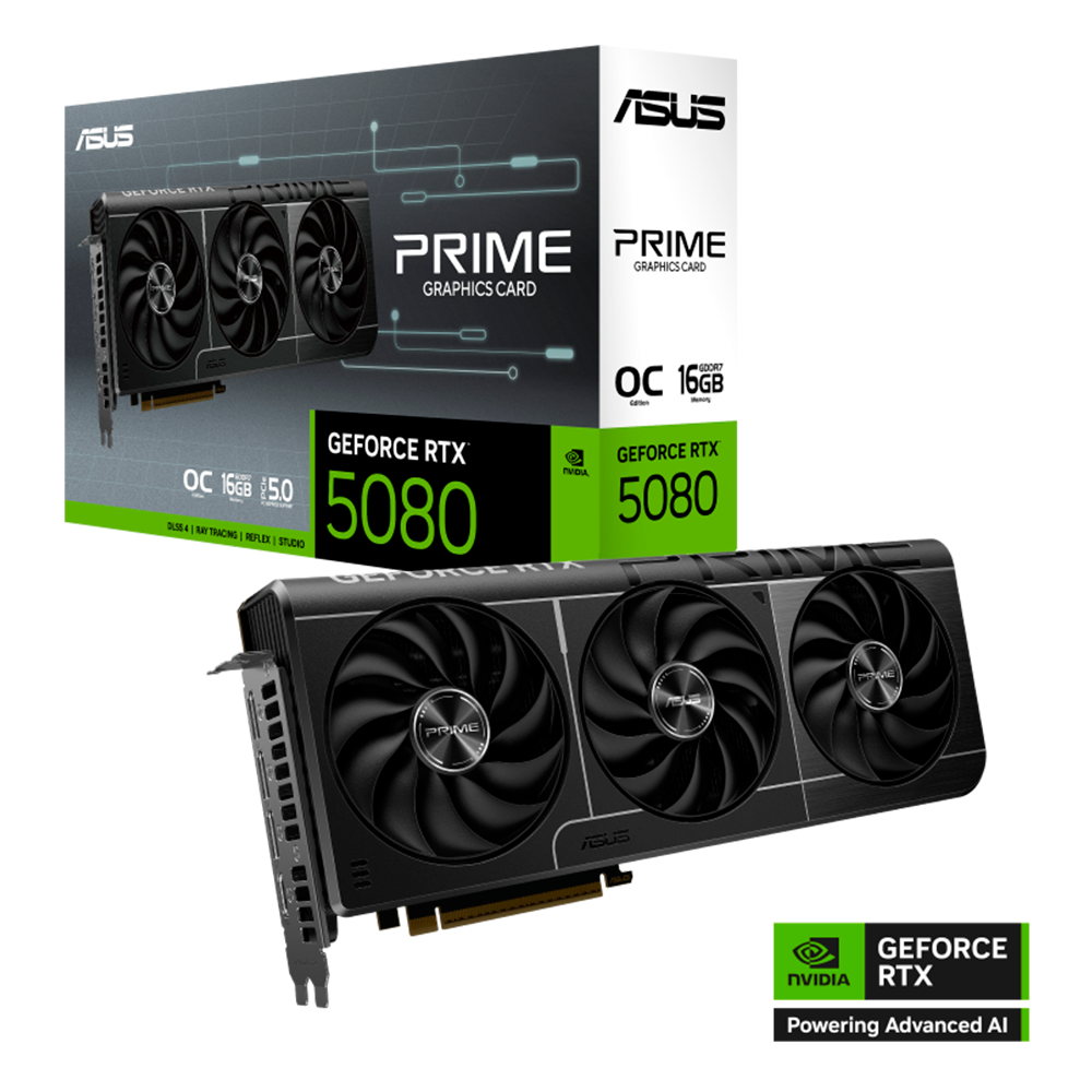 Tarjeta de Vídeo ASUS PRIME GeForce RTX™ 5080 16GB GDDR7 OC Edition, PRIME-RTX5080-O16G